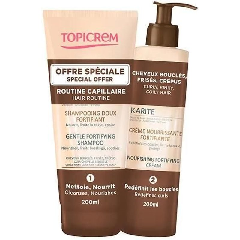 Topicrem Karité Shampoing Fortifiant 200ml + Crème Nourrissante 200ml