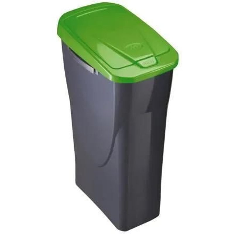 GENERIQUE - Poubelle 15 Litres Ecobin Avec Couvercle Noir/Vert 31x20x42cm Mondex