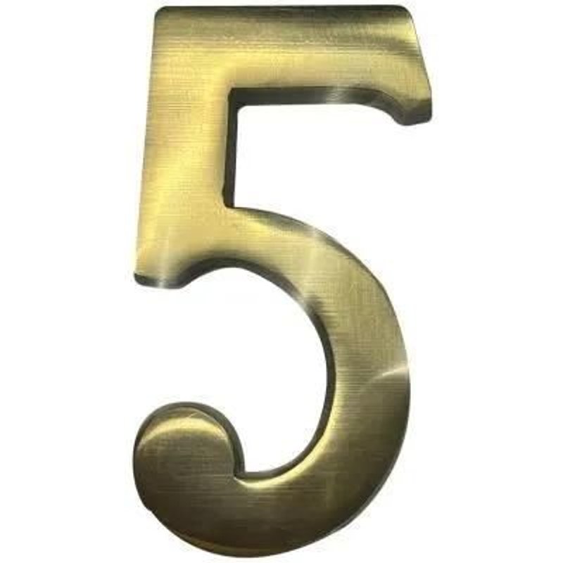 GENERIQUE - Numéro De Maison 5 En Laiton Puli 10cm Fixation Invisible