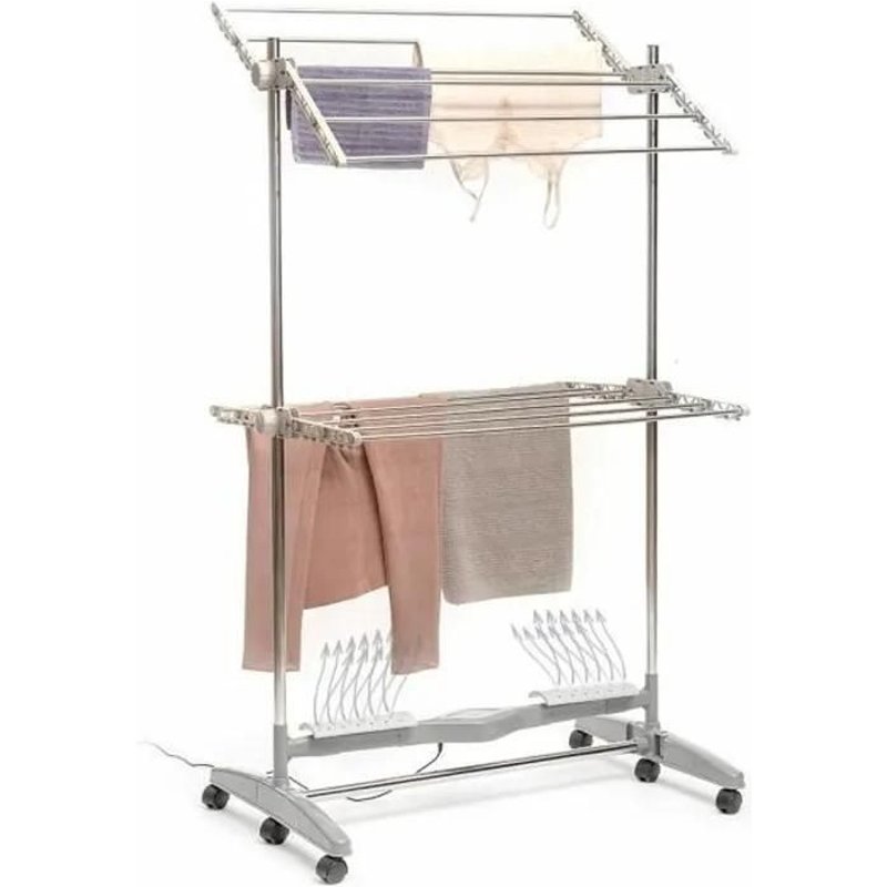 Étendoir à Linge Électrique Pliable avec Flux d'Air Naturel Dryllon InnovaGoods 24 W 12 Barres