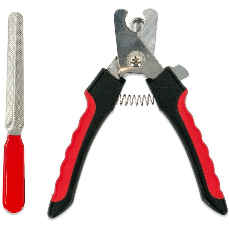 Intirilife Set Pratique De Ciseaux À Griffes En Acier Inoxydable Pour Chiens Lime À Ongles Pour Animaux Domestiques En Rouge Pour Le Toilettage Des Chiens De Moyenne Et Grande Taille