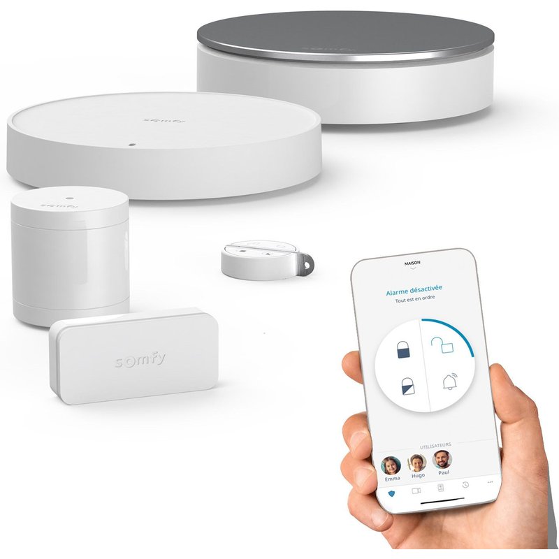 Home Alarm Essential Starter Pack - Alarme sans fil connectée - Somfy Protect - Compatible avec Alexa, l'Assistant Google et TaHoma (switch)
