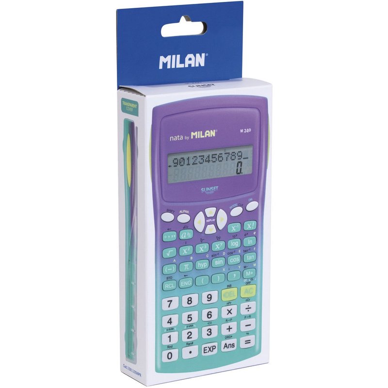 Calculatrice scientifique - Collège et lycée - 240 fonctions - Violet/Vert - Milan