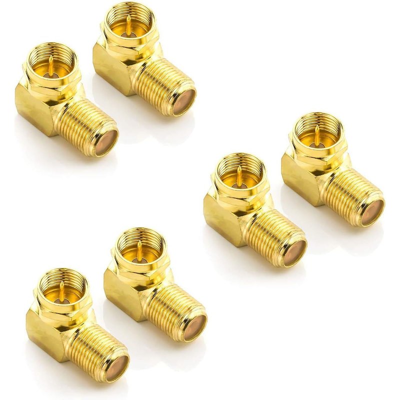 6X Adaptateurs d'angle Satellite 90° Degrés pour Câble Coaxial Adaptateur F Prise F Câble Satellite Couplage Connecteur à Angle F Adaptateur d'angle - 6 Pièces(Q448)