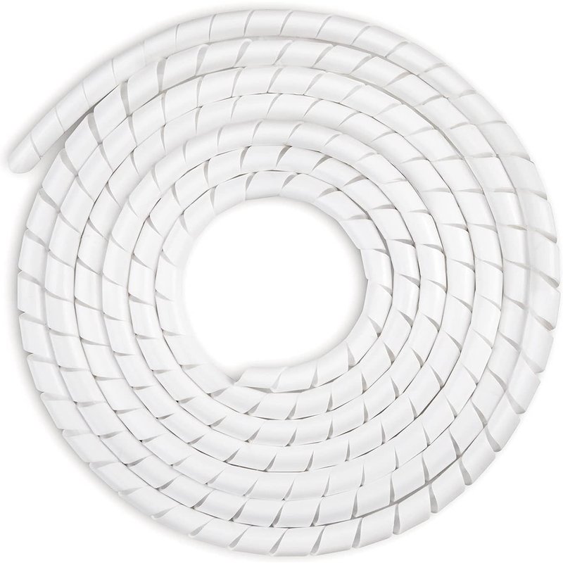 Gaine Spirale Flexible Universel 4mm,6mm,Kit de Câble Rangement 2 Pack de Tube d'Enroulement de Câble en Spirale pour Protéger Le Câble d'Antenne TV/PC/USB/Télé/AUX- (10m),Blanc(Q453)