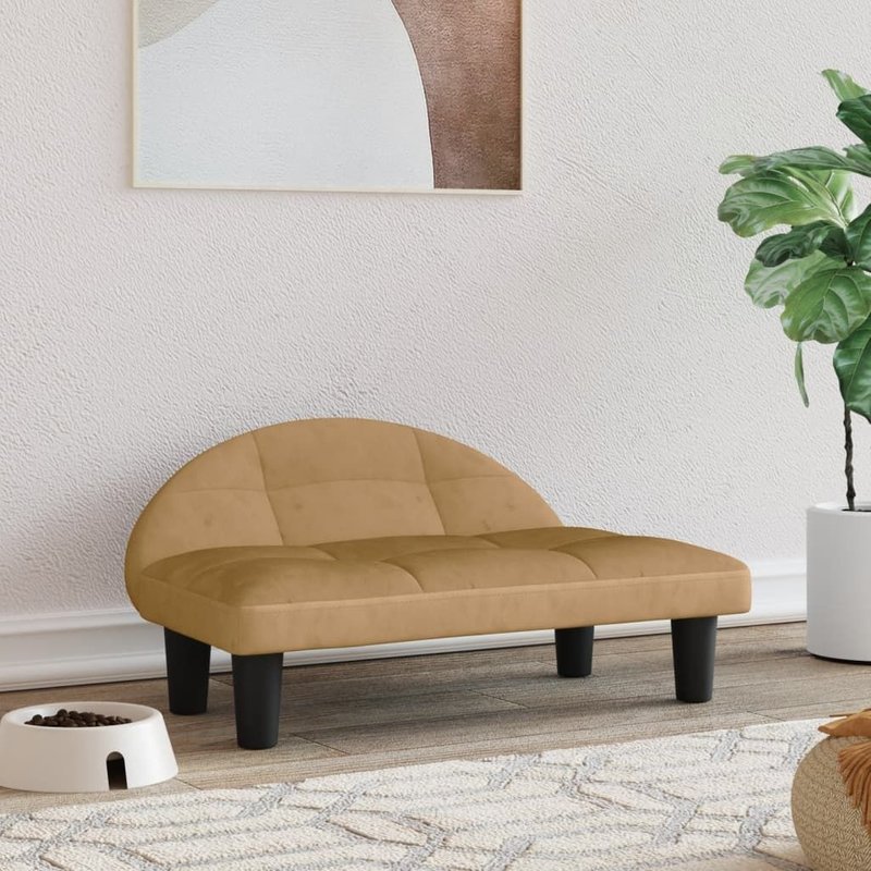 Vidaxl Lit Pour Chien Marron 70x52x30 Cm Velours