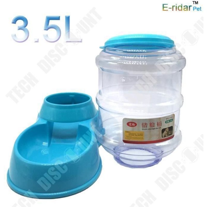 Td® Lot De 2 Distributeur De Croquettes Et D'eau Pour Chien Et Chat 3.5l Gamelles Distributeur De Nourriture Pour Animal Domestique
