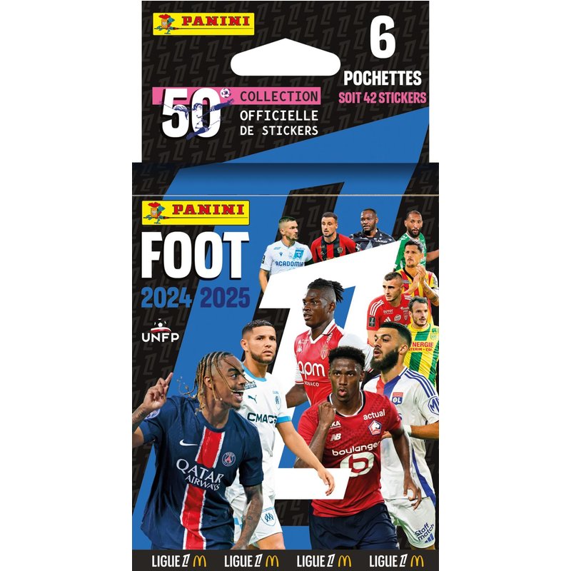Stickers Panini Foot 2024 2025 Ligue 1 Mcdonald's Blister 6 Pochettes De 7 Stickers