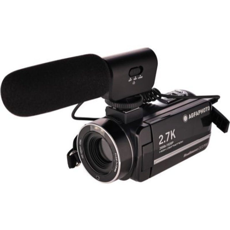 AGFA PHOTO Realimove CC2700 ¿ Caméscope Numérique (Vidéo 2.7K, 24MP, Écran Tactile 3'', Zoom 18X, Télécommande, 2 Batteries, Micro, Batterie Lithium) Noir - Noir