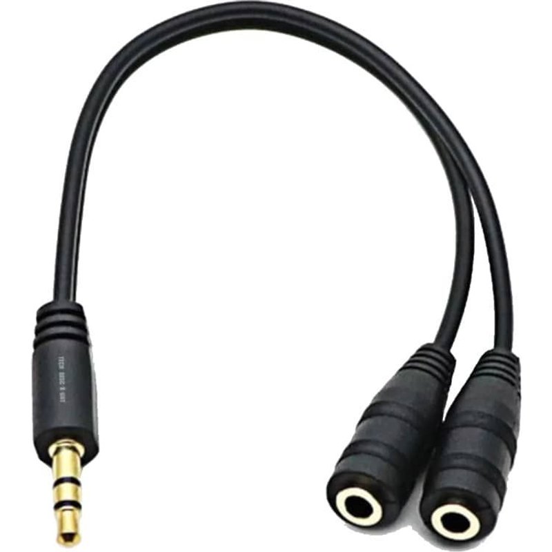 Cable Doubleur Jack 3.5mm vers 2x Jack 3.5mm MF, 0.10/0.20m Noir _ DBMF-J35.2xJ35-0002BK