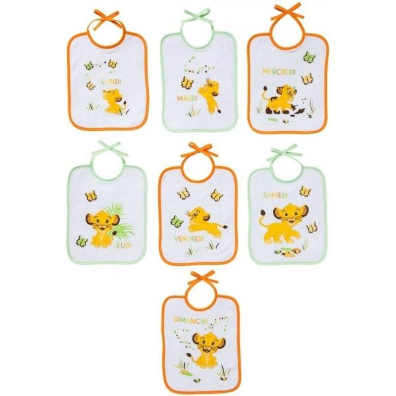 Lot De 7 Bavoirs Naissance - Le Roi Lion