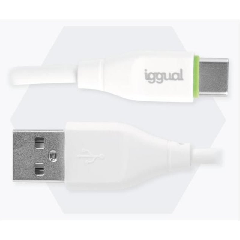 iggual - Câble USB - USB (M) pour 24 pin USB-C (M) - 2 A - 1 m - blanc