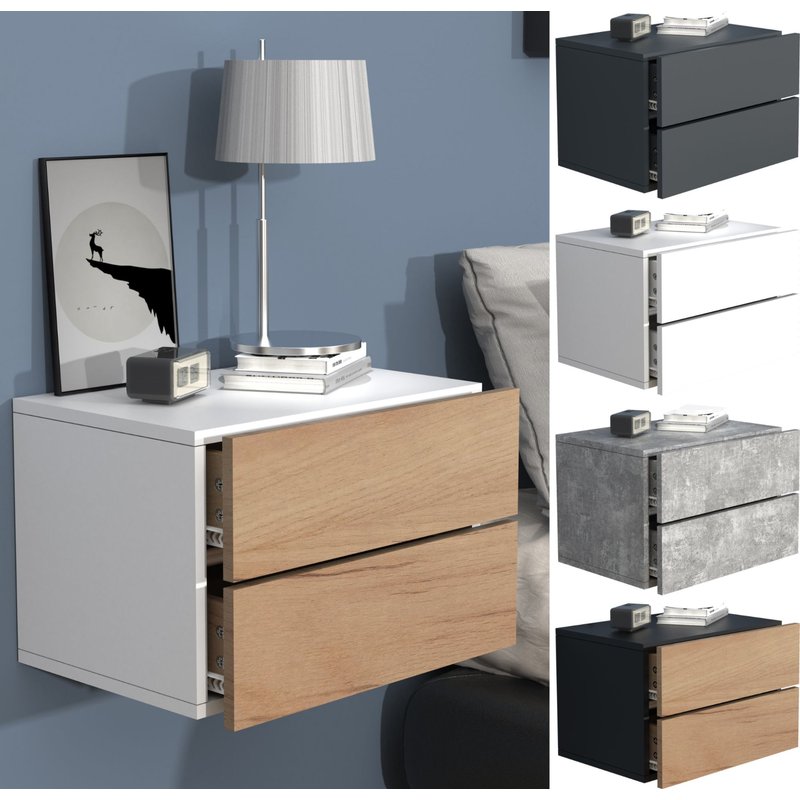 Vcm Tiroir Mural En Bois Table De Chevet Murale Tiroir Console Table De Chevet Usal L 45 Cm