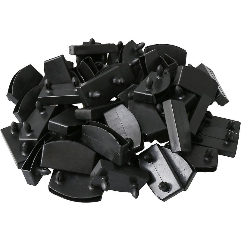 50pcs Lit Latte Plastique End Caps Supports 55mm Noir -