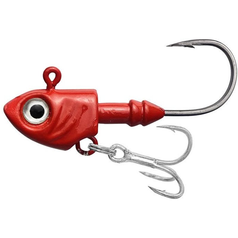 Hameçon De Tête De Poisson 3d Imitation Yeux De Poisson Appâts Souples Imitation De Vie En Plein Air Pêche À La Ligne Couleur Rouge