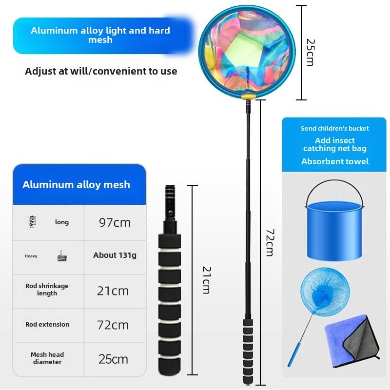 Filet D'extĂ©rieur Pour Enfants Pour La PĂȘche Et Le Capture De Papillons En Alliage D'aluminium RĂ©tractable Avec Tampon D'eau Et Bouteille Pliante Pour Enfants