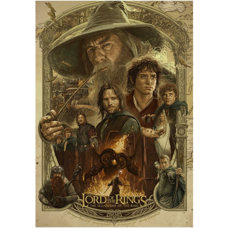 Affiche Du Film "Le Seigneur Des Anneaux; La Communauté De L'anneau" - 29,7 X 42 Cm