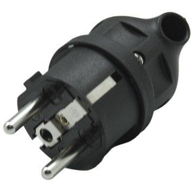Fiche électrique mâle 2 pôles + terre, 16 A