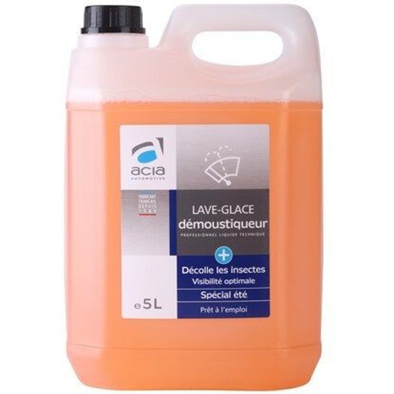 Lave-glace été, démoustiqueur, orange, parfum mangue, ACIA, 5 litres