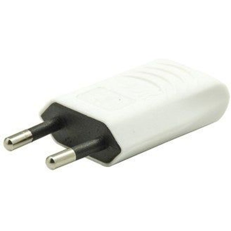 Fiche électrique mâle 2 pôles, connexion sur le côté, 6 A, blanc