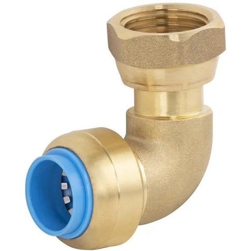 Coude ecrou libre femelle 20 x 27 mm diam. 16 mm laiton