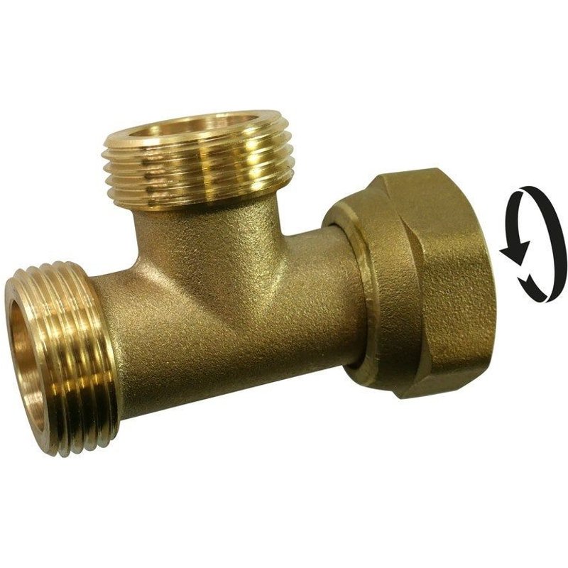 TĂ© double M/F Ă visser laiton F12 x 17 pour cuivre