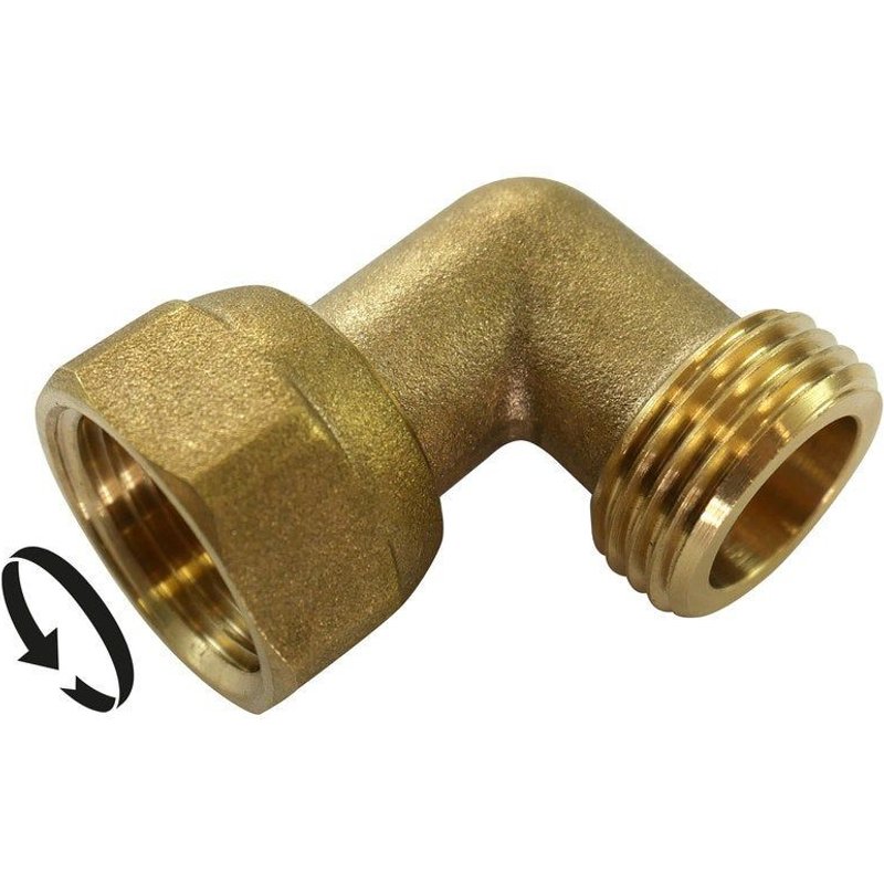 Coude laiton mâle/femelle 12/17 (3/8"""") avec écrou libre
