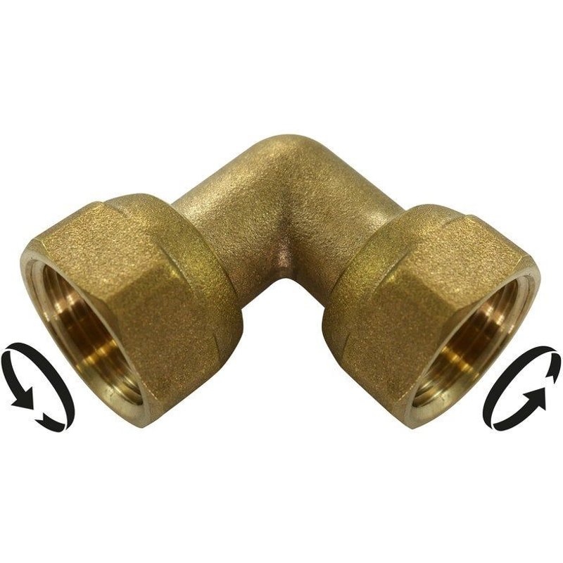 Coude à visser laiton F 20 X 27 pour tube en cuivre