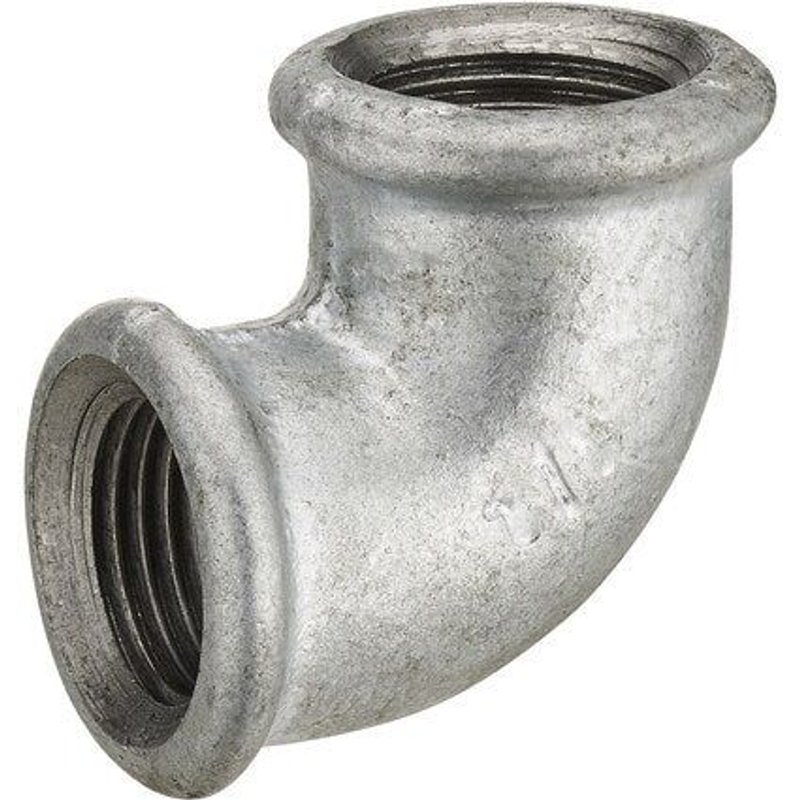 Raccord coudé 90° pour pour tube en acier galvanisé, femelle/femelle, diam. 33 x 42 mm