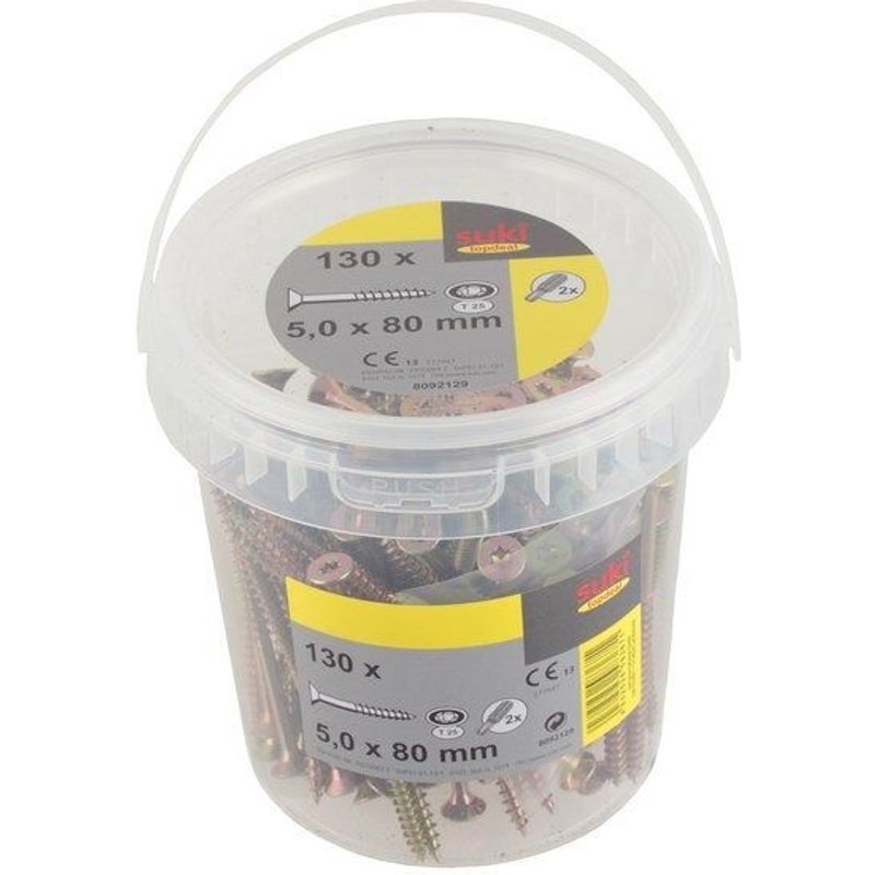 Seau 130 vis TF TX 5x80 mm + embout T25