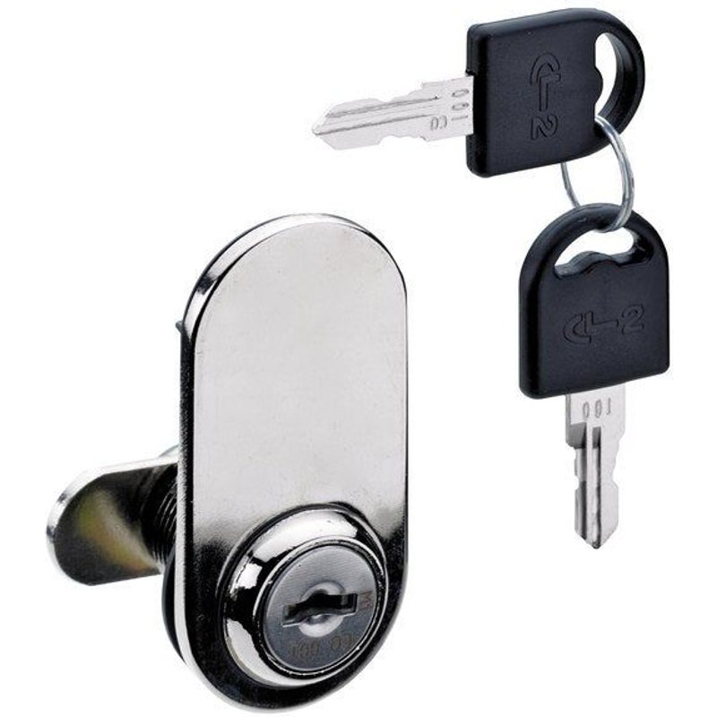 Serrure de vitrine acier Ă encastrer HETTICH de 4 a 14 mm reversible