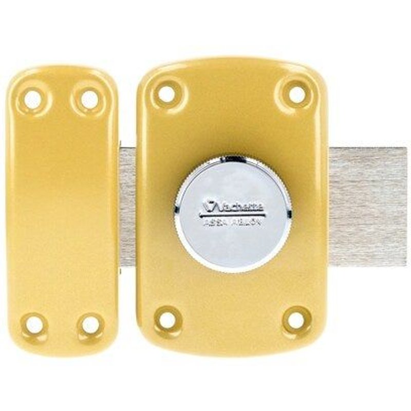 Verrou VACHETTE CYCLOP à bouton et cylindre 5 goupilles diamètre 23 mm, longueur 40 mm, 3 clés, bronze