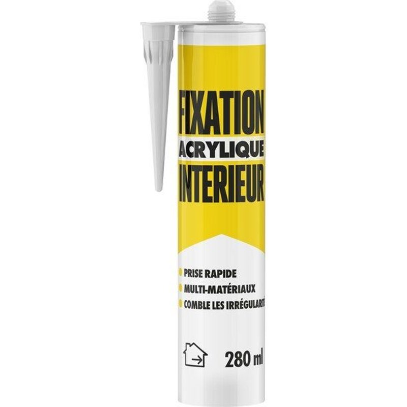 Colle fixation interieur acrylique 1er prix blanc cartouche 280ml