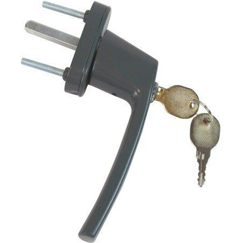 Poignee de fenetre a cle ACBAT Keys, aluminium mat gris