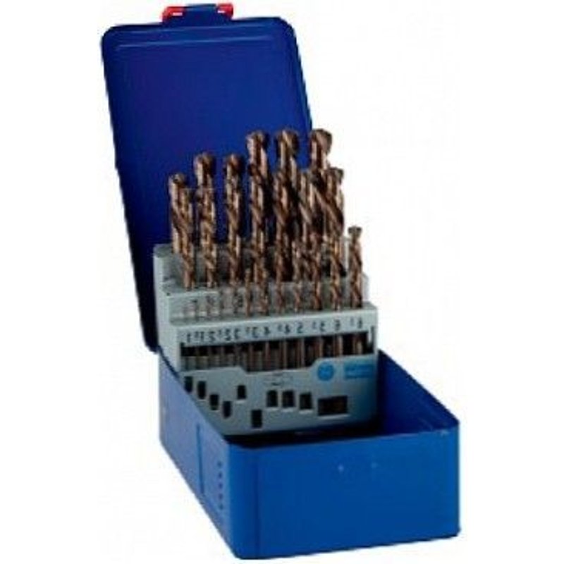 Coffret métal de 25 forets à métaux HSS COBALT - Ø 1 à 13 mm par 1/2 mm