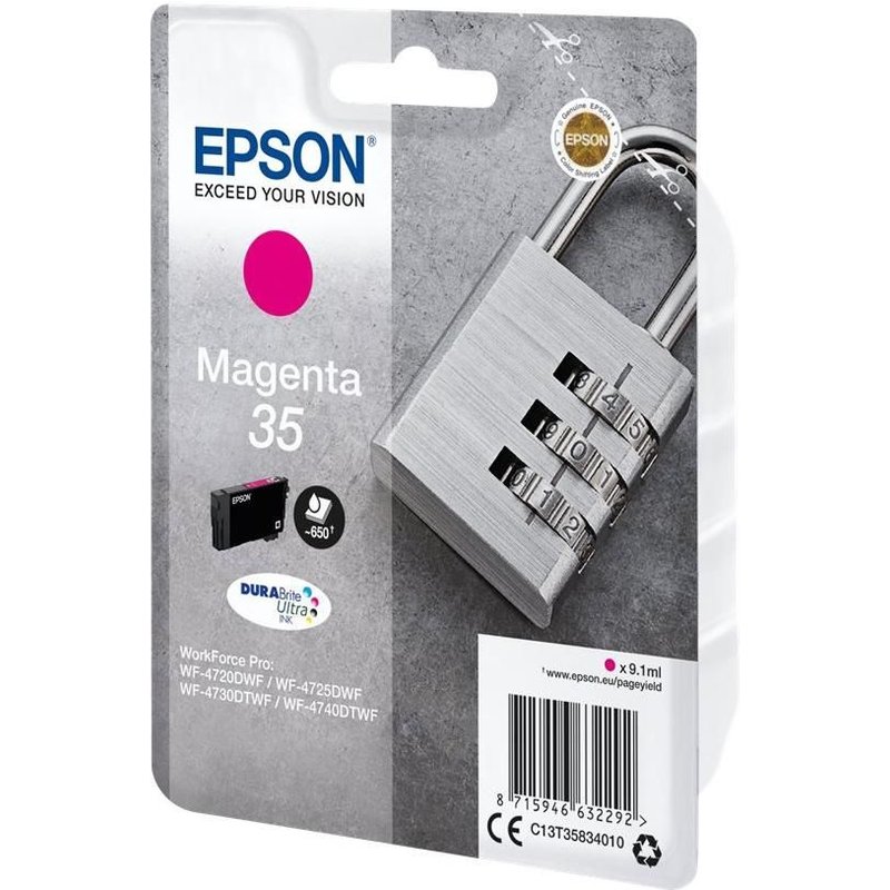 Epson 35 - 9.1 ml - magenta - original - blister - cartouche d'encre - pour WorkForce Pro WF-4720, WF-4720DWF, WF-4725DWF, WF-4730, WF-4730DTWF, WF-4740, WF-4740DTWF