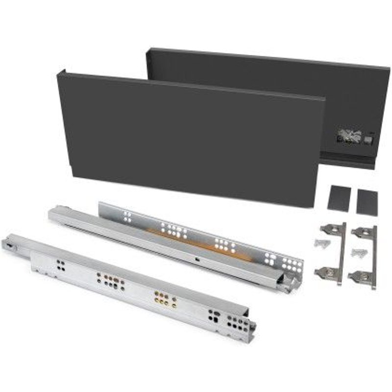 Tiroir extérieur Vertex 60 kg -hauteur 178 mm -acier -P500 -Gris anthracite EMUCA