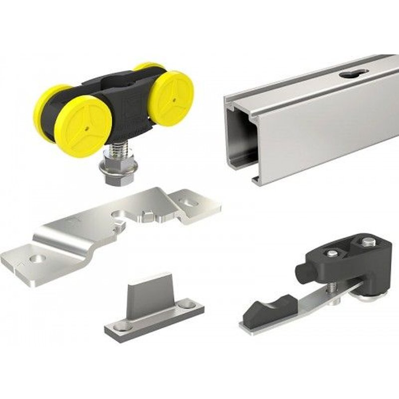 Kit complet pour porte coulissante MA80B rail + garniture - max 80 kg - longueur rail 1,90 m MANTION