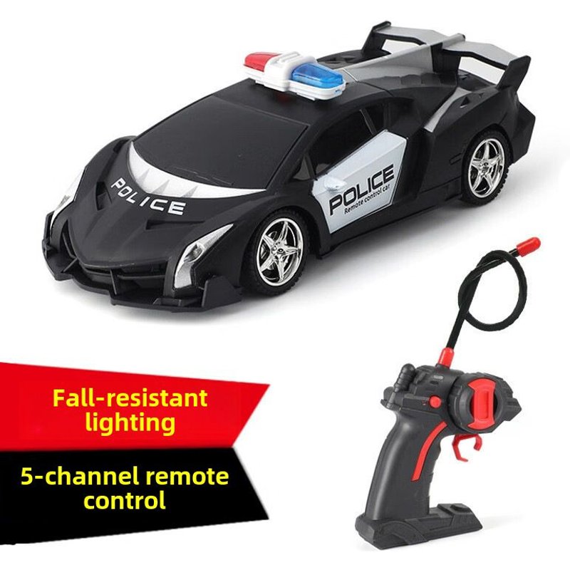 Voiture Télécommandée pour Enfants Nouveau Modèle Éclairage LED Quatre Voies Sans Fil Voiture Électrique Auxiliaire Noire (Boîte de Vente en Gros)