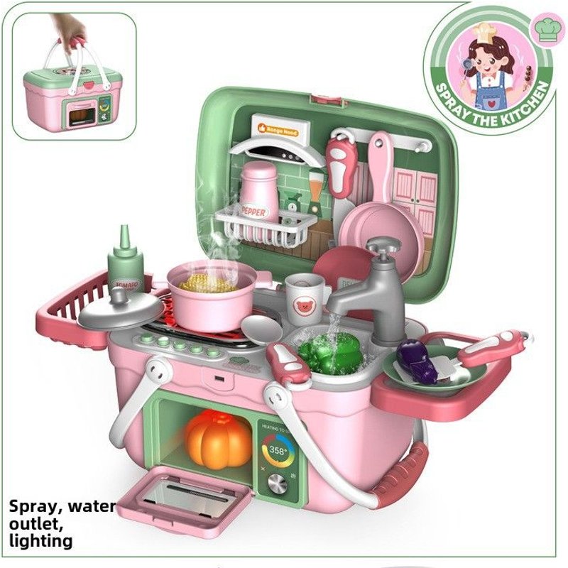 Panier À Outils De Cuisine Pour Enfants En Simulation De Barbecue Et Maquillage 30 Pièces De Jouets Pour Animaux De Compagnie Et Médecins Pour Déplacement