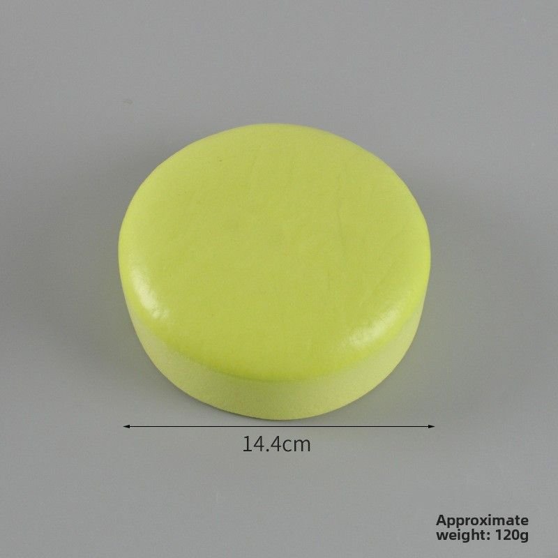 Jouet De Soulagement De Stress Et Dépression: Gâteau Mousse Adhésif Long Et Doux Pour La Respression Et Le Détente, Couleur Vert Ronde