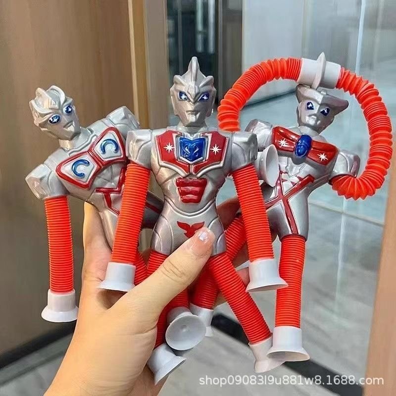 Jouet De Soulagement De Stress Robot À Ventouse Portable Extensible Lumineux En Plastique Pour Dépressions Et Soulagement De Stress