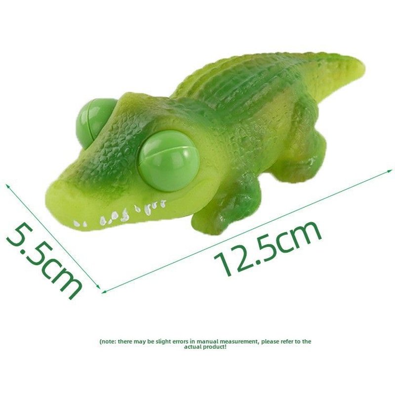 Jouet De Soulagement De Stress En Forme De Crocodile Vert Jouet De Pression Pour Yeux Et Visage Divertissant Et Créatif