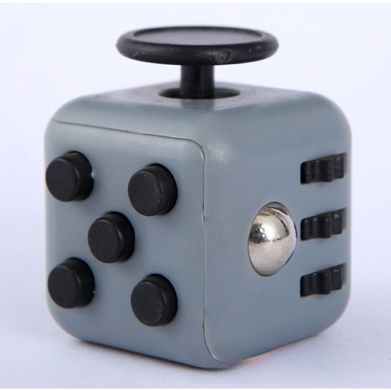 Cube Fidgetcube Pour Soulager Le Stress Et L'anxiété Jouet De Détente Nouveau Et Unique En Gris Et Noir