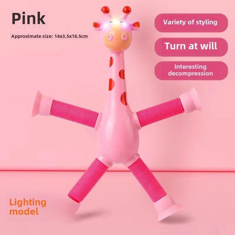 Jouet D'interaction Parent-Enfant En Forme De Cerf Avec Touche Suceur Et Lampe Lumineuse Pour Soulager Le Stress Et Améliorer La Coordination Motrice En Couleur Rose