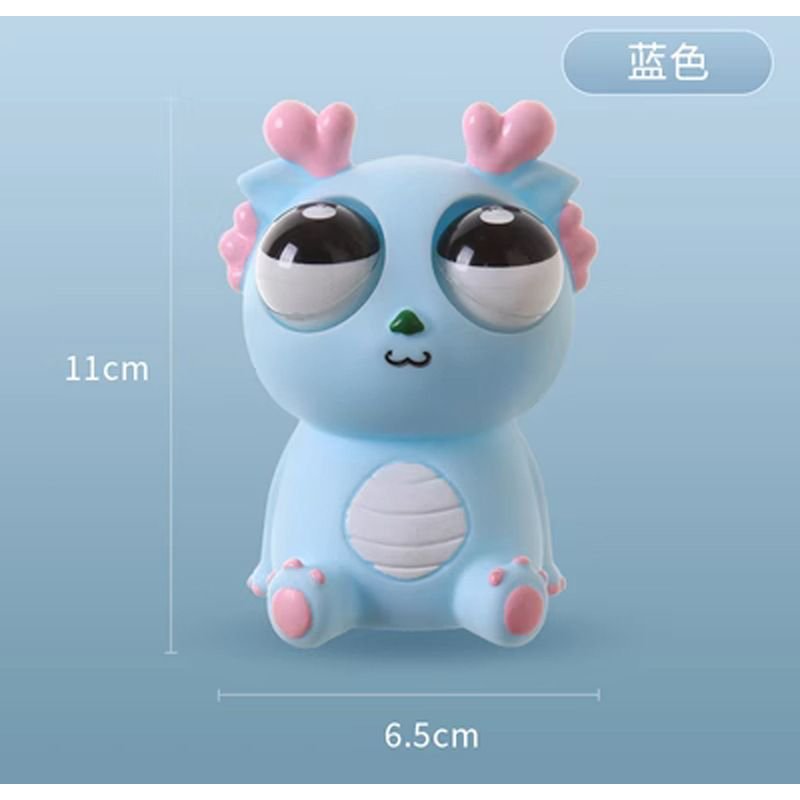 Jouet Anti-Stress Dragon À Sourire De 11cm En Plastique Normand-Bleu Pour Soulager La Pression Et L'anxiété
