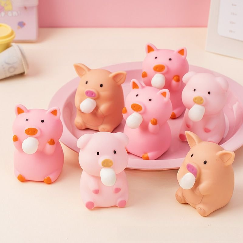Jouet De Soulagement De Stress En Forme De Petit Porc Gonflable Pour Soulager Le Stress Et L'anxiété Couleur Viande Décontractée