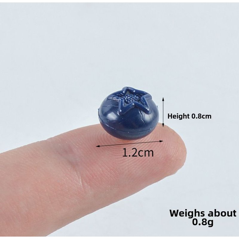 PVC de taille moyenne pour DIY gâteau de fraises artificielles accessoires de fraises matériel de gelée crème dessert coloré un 1.2cm de bleu