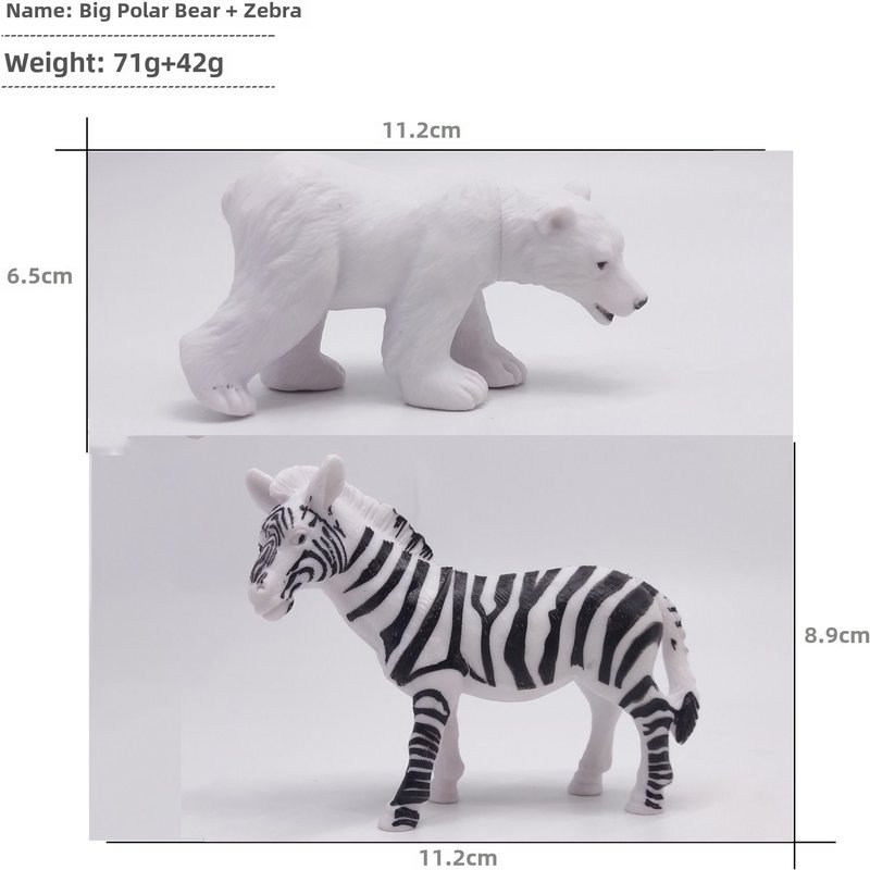 Jouet D'animaux De Dessin Animé De Grande Taille Ensemble De Modèles D'animaux Sauvages Lion Éléphant Tigre Zèbre À Tachettes Chevreuil Avec Grand Nordique 113g