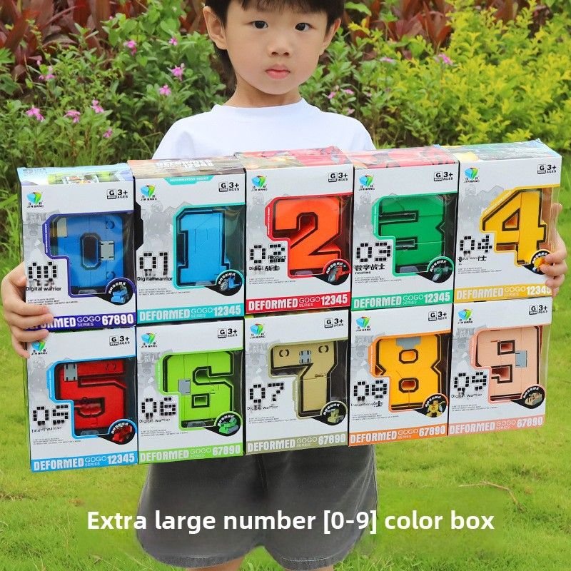 Jouet De Transformation Numérique En Gros Pour Enfants Robot D'assemblage Éducatif 3-6 Ans Jouet De Voiture De Transformation Ultra-Grandiose Pour Garçons Avec Deux Armes Incluses